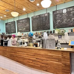 the interior of a coffee shop