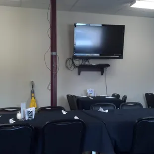 a room with a flat screen tv