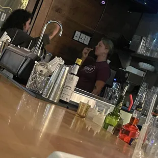 empty drinks for way too long sitting at the bar. we go to the bar for a drink. it's really easy and simple.