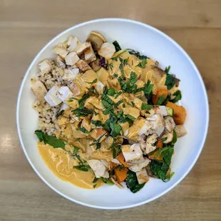 thai curry with Rocky's Chicken. great healhty, lean proteins