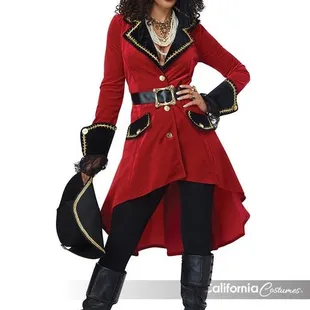 Lift anchor and prepare to sail! The High Seas Heroine costume features a long button down jacket with a high low jacket hem. It also includ