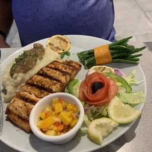 Grilled salmon with mash potatoes so fresh and delicious