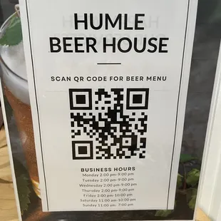 Humble Beer House, Citrus Hirghts, CA - QR Code, Sept. 11, 2024