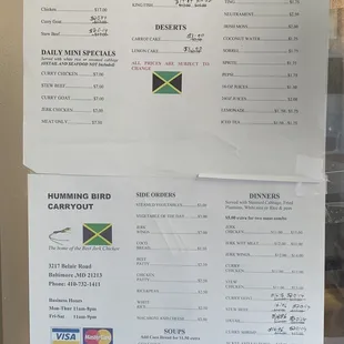 Most recent menu January &apos;22