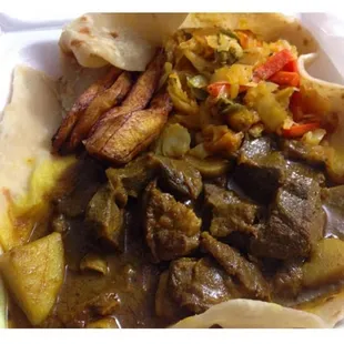 Curry Goat &amp; Roti was great!