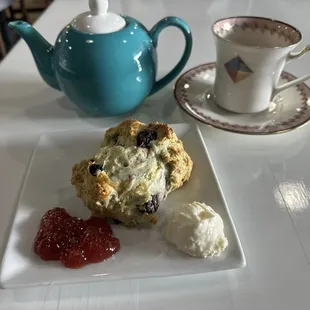 Blueberry scone and Earl Gray tea