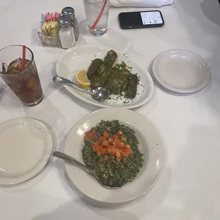 Tabbouleh Salad&amp;Grape Leaves