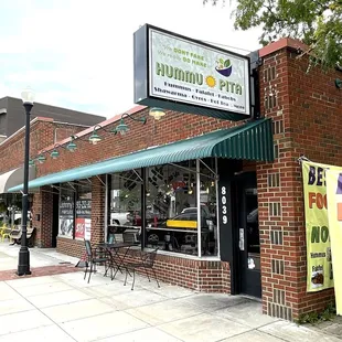Restaurant Exterior and One of Two Patio Areas