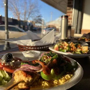Chicken Kabob Plate Hummus &amp; Pita Tapa Platter Spicy Gyro Plate