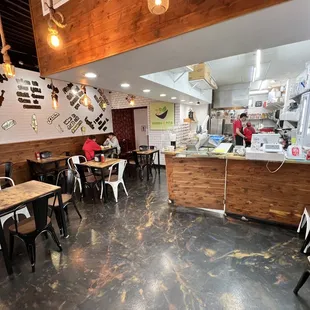 View from the front door: cute, clean space, fast, friendly service, delicious food