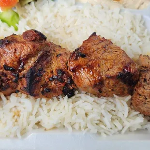 Beef kabob plate