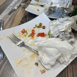 Empty plates. Yummy place!