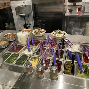 Toppings and Sauces section