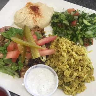 Chicken shawarma. Rice. Everything is spectacular.