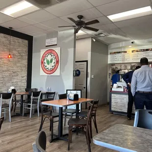 the dining area of hummus express