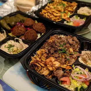 Vegetarian Plate, House Mixed Grill Plate, Chicken Shawarma Plate