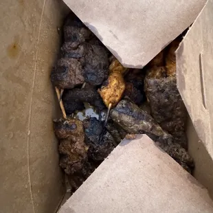 the inside of a cardboard box