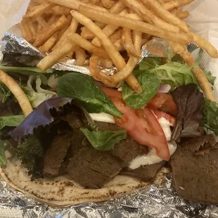 Gyro sandwich with frues