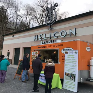 Set-up outside Helicon Brewing in Oakdale ...