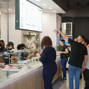 interior, sushi and sashimi