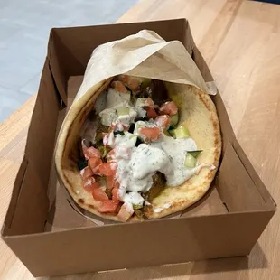 Pita with chicken shawarma