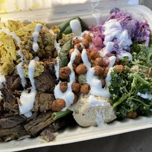 Turmeric Chicken Shawarma and Beef Shawarma Bowl