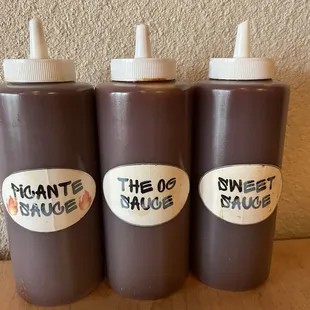 3 different types of BBQ sauce