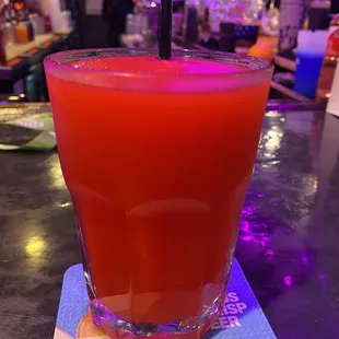 Red rocket, a fruity rum concoction.