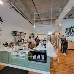 the interior of a coffee shop