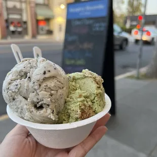 Black Sesame and Matchadoodle Ice Cream