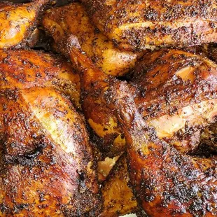 a close up of a bowl of chicken