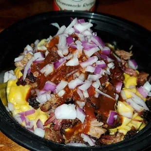 a plate of food on a table