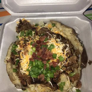 Loaded Baked Potato w/brisket