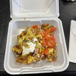Humpty Scrambler, definitely smallest portion I&apos;ve seen for $11.95.