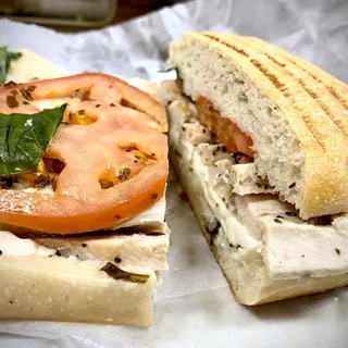 Basil, Chicken, and Mozzarella Panini