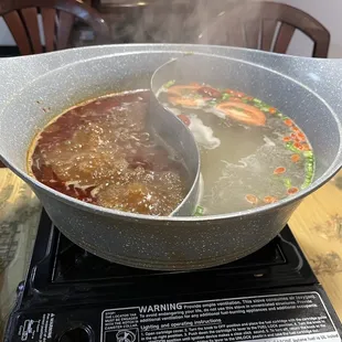 Spicy and white broth