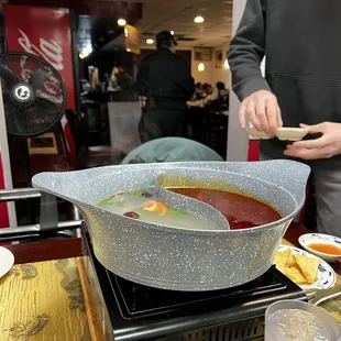 Hot pot and inner dining area