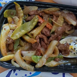 Szechuan Beef (minus broccoli)  Medium was nice n spicy