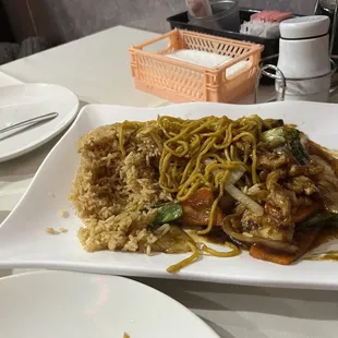 Noodles and my chicken with vegetables