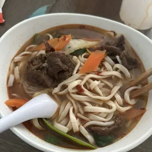 43a. Braised Beef Noodle Soup (spicy upon request)