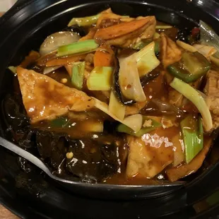 V10 Deep Fried Tofu with Pork Spicy Sauce