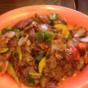 Beef with black bean sauce