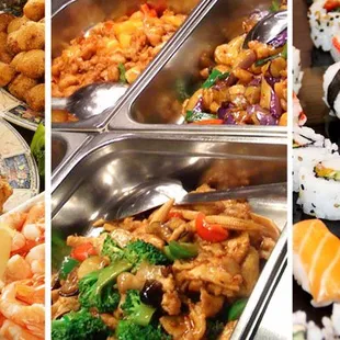 Buffet and sushi all day!