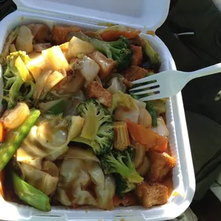 Tofu and vegetables made-to-order. It's not on the menu so just ask