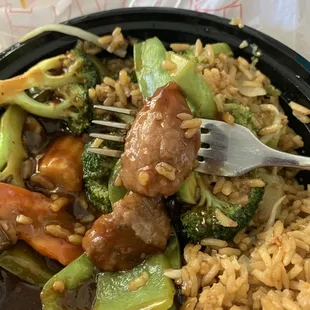 This is the "sesame beef". Notice the absence of sesame seeds!