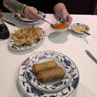 Delicious crab Rangoon , tasty spring rolls