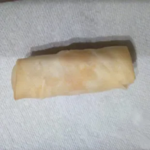 Undercooked egg roll with raw pastry