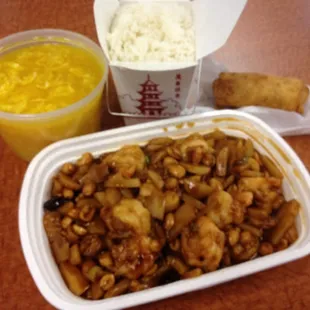 Kung Po Shrimp, Egg Roll &amp; Egg Drop Soup
