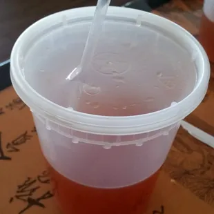 Sweet tea, kind of tastes like sweet tea lemonade but pretty good
