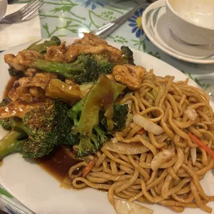 11. Broccoli with Chicken over Noodles
